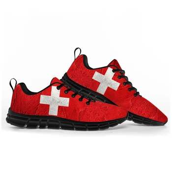 İsviçre Bayrağı spor ayakkabı Mens Womens Genç Çocuk Çocuk Sneakers İsviçre Rahat Özel Yüksek Kaliteli Çift Ayakkabı