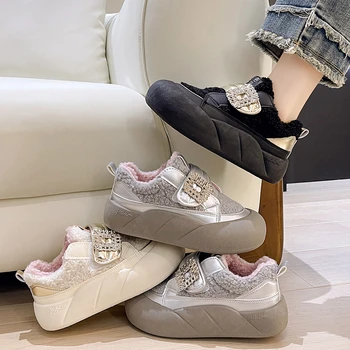 Kadın ayakkabısı Platformu Sonbahar Tüm Maç Rahat Kadın Ayakkabı Kama Sepeti 2023 Karışık Renkler Yuvarlak Ayak Takunya Kış Sonbahar Spor