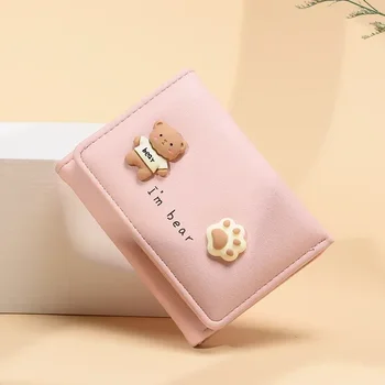 Kadın cüzdanının kore versiyonu, kızlar için kısa versiyon, minimalist öğrenci çoklu kart el çantası, yeni sıfır cüzdan