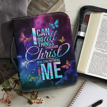 Kadın Kitap Kutsal saklama kutuları deri çantalar Yeni kadın Kişiselleştirilmiş İncil Ayet Baskı İncil Kapak Kılıf İncil Saklama Torbaları