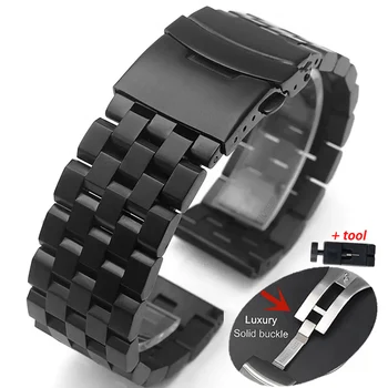 Katı Paslanmaz Çelik saat kayışı 18mm 20mm 22mm Bant Seiko Smartwatch Yedek Bilezik Samsung Watchband Bilezik