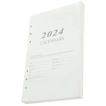 Kağıt ekle Taşınabilir Planlayıcısı Not Defteri 2024 Doldurulabilir Kaplı Kağıt Yıl Günlük Gevşek yaprak Gündem Ofis Kaynağı