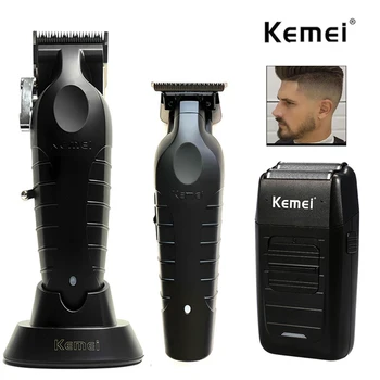 Kemei KM-2296 KM-2299 KM-1102 Saç Kesme Seti erkek Elektrikli Tıraş Makinesi Saç Düzeltici Makinesi Profesyonel Saç Kesme Makinesi