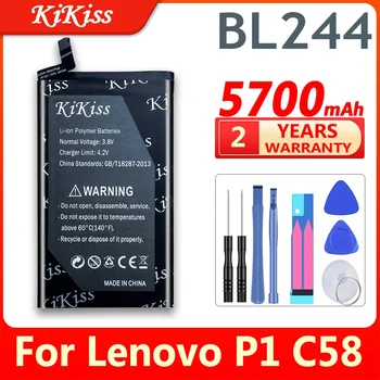 KiKiss BL244 lenovo için batarya Vıbe P1 P1A42 P1C58 P1C72 Pil lityum-iyon yedek pil Cep Telefonu Pilleri + Hediye Aracı