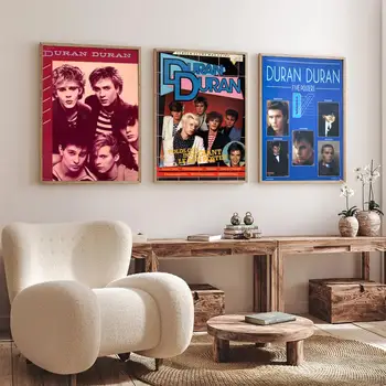 Klasik İngiliz Bant Duran Duran Posteri Kraft Kulübü Bar Kağıt Vintage Poster Duvar sanatı Boyama Yatak Odası Çalışma Çıkartmaları