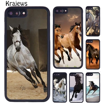 Krajews atlar Koşu Baskılı Cep Telefonu Kılıfı İçin iPhone SE2020 15 14 XR XS 11 12 mini 13 Pro MAX 6 7 8 Artı kapak coque
