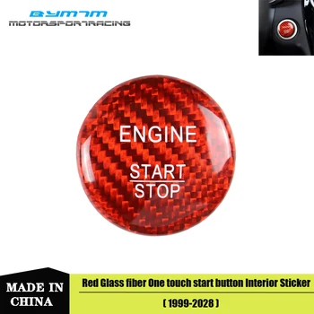 Kırmızı Karbon fiber Bir düğme start Stop kapak Sticker Benz A B C E GLE CLA Sınıfı