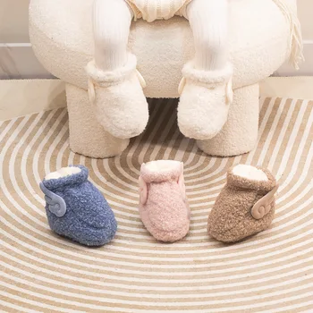Kış Toddler Yenidoğan Bebek Bebek Kız İlk Yürüyüşe Ayakkabı Kanatları Rahat Erkek Kaymaz düz ayakkabı 0-12 Ay