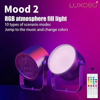 Luxceo Ruh Hali 2 RGB Masaüstü Lamba Atmosfer Dolgu ışığı Tam Renkli Uzaktan Kumanda Taşınabilir ışık Video Vlog