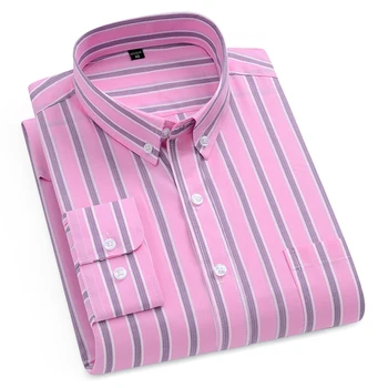 Lüks Marka erkek Çizgili Elbise Gömlek Düğmeli Uzun Kollu Rahat Üst Ofis Giyim için 2023 İlkbahar ve Sonbahar Gömlek Bluzlar
