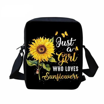 Mini Ayçiçeği Çanta Kadın Haberci Çanta Sen Benim Güneş Tasarım Crossbody Çanta Rahat omuzdan askili çanta Siyah saklama çantası