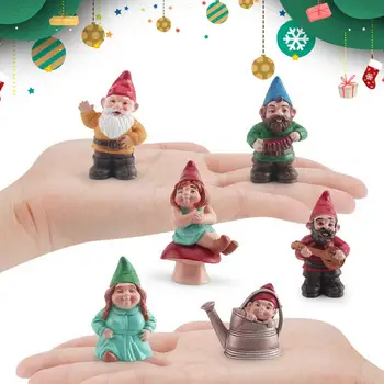 Minyatür Manzara Sahneleri Heykel Minyatür Figürler Noel Dekorasyon Kiti Minyatür Ağacı Geyik Gnome Figürler Kek Topper