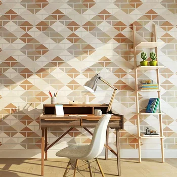 Modern İskandinav Eşkenar Dörtgen Geometrik Duvar Kağıdı Tuğla Ekose Duvar Kağıdı Oturma Odası Yatak Odası Arka Plan Pvc duvar kağıdı Moda