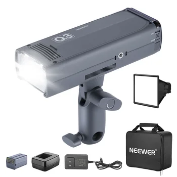 NEEWER Q3 200Ws 2.4 G TTL Flaş( 2nd Versiyonu), 1/8000 HSS GN58 çakarlı lamba Taşınabilir Fotoğraf Monolight Softbox Difüzör İle