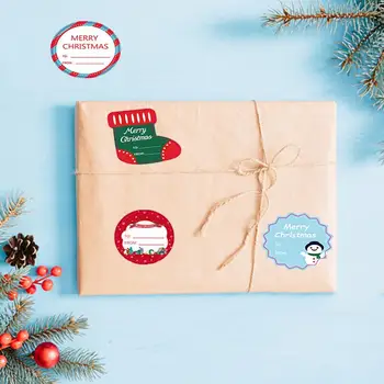 Noel hediyesi Etiketi Çıkarılabilir Noel Sticker Kraft Kağıt Hediye Dekorasyon Benzersiz Noel Elemanı Hediye Paketleme Etiketi