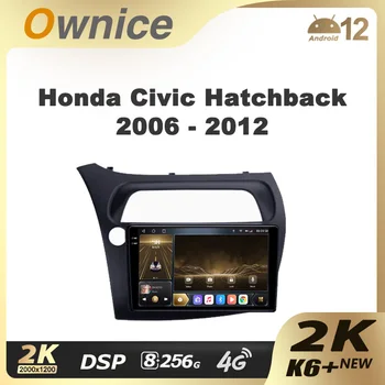 Ownice K6 + Honda Civic Hatchback 2006 - 2012 için Araba Radyo Multimedya Video Oynatıcı Navigasyon Stereo GPS Android 12 No 2 Din DVD