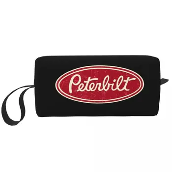 Peterbilt Kamyon Araba Yarışı Vintage Büyük Makyaj Çantası Güzellik Çantası Seyahat Kozmetik Çantaları Taşınabilir makyaj çantası Unisex için