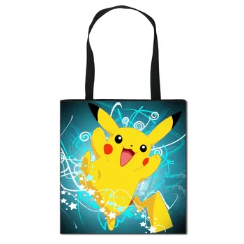 Pokemon Pikachu Eevee Kızlar Kadınlar Çanta Moda omuzdan askili çanta Seyahat Bayanlar Taşınabilir Büyük Kapasiteli Alışveriş Çantaları