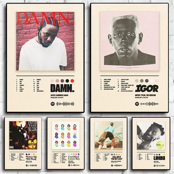 Pop Hip Hop Rapçi Sanatçı Kendrick Lamar Drake Posterler Müzik albüm kapağı Odası Bar Tuval Baskı Duvar Sanatı Ev Dekor Resimleri