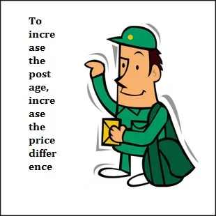 Posta ücretini artırmak için fiyat farkını artırın