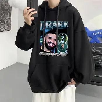 Rapçi Drake Hip Hop Vintage Grafik Hoodie Erkekler Kadınlar Kazak Casual Hoodies Gotik Büyük Boy Kazak Streetwear Erkek Üstleri