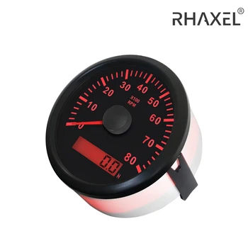 RHAXEL Evrensel Takometre RPM REV Sayacı Saat Metre ile 3000RPM 4000RPM 6000RPM 7000RPM 8000RPM 85mm 9-32V Arkadan Aydınlatmalı