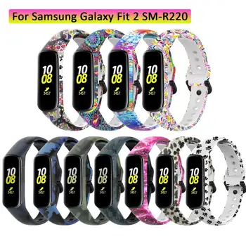 Samsung Galaxy Fit 2 SM-R220 bilezik yedek Watchband için renkli silikon Kayışlar