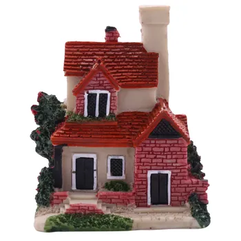 Sevimli Mini Reçine Ev Minyatür Ev Peri Bahçe Peyzaj ev bahçe dekorasyonu Reçine El Sanatları 4 Stilleri Renk Rastgele
