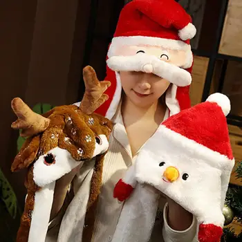 Sevimli Sevimli Hava Yastığı Kardan Adam Noel Şapka Noel Şapka Noel Şapka Şapka Sevimli Peluş Kardan Adam Noel Baba Elk Şenlikli