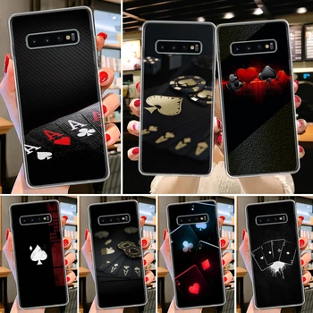 Siyah kart Telefon Kılıfı için Samsung Galaxy S23 S22 S21 Ultra S20 FE S10 S9 + S8 Artı S7 Kenar S10E Kapak Fundas Kabuk
