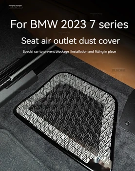 Siyah titanyum 2 parçalı set Hava Çıkış Maskesi Altında Havalandırma koruma kapağı BMW 2023 7 serisi İçin G70 i7-M logo