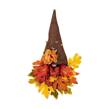 Sonbahar Akçaağaç Yaprağı Şapka Çelenk Noel Şükran Dekorasyon Ayçiçeği Kapı Asılı Duvar Asılı Hasat Festivali Çelenk