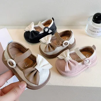 Sonbahar Bebek Yeni Hafif nefes alan günlük deri ayakkabı Kızların Moda Renk Eşleştirme Yumuşak Taban Rahat Prenses Ayakkabı