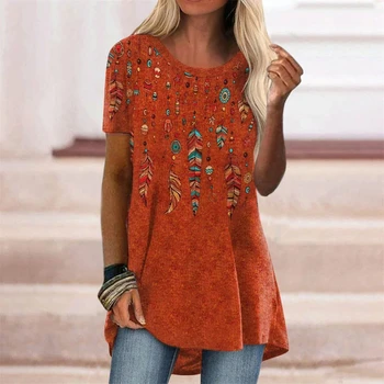 Soyut Renk Degrade 3D Baskı O-Boyun T-shirt Streetwear Kadın Moda Rahat T Shirt Y2K Tees Kadın Büyük Boy Kız Giyim