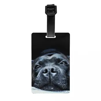 Staffordshire Bull Terrier Bavullar için Bagaj Etiketleri Sevimli Bagaj Etiketleri Gizlilik Kapağı KİMLİK Etiketi