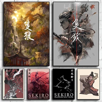 Sıcak video oyunu S-SEKIRO: Gölgeler Die Iki Kez Posteri Japonya Samurai Baskılar Tuval Baskı duvar sanat resmi Oyun Odası Ev Dekor
