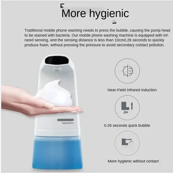 Sıvı Çamaşır Makinesi Otomatik İndüksiyon Köpük El Dokunmatik Ücretsiz Çocuk Otel Akıllı Endüktif Sabunluk Banyo Ev İçin