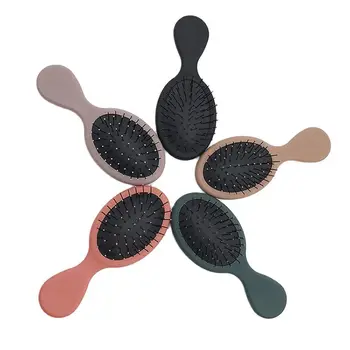 Taşınabilir masaj tarak Mini kuru ve ıslak kuaförlük Momb kadınlar için Anti-statik naylon yün saç fırçası ev saç bakımı 5 Renkler