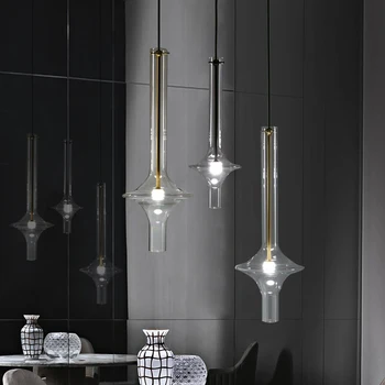 TEMAR İskandinav asılı lamba Modern cam tasarım sadece yaratıcı kolye ev yatak odası için LED ışıkları
