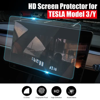 Temperli Cam Ekran Koruyucu İçin Merkezi Kontrol Tesla Modeli 3 / Y 2021 Mat HD Film Koruma Parlama Önleyici
