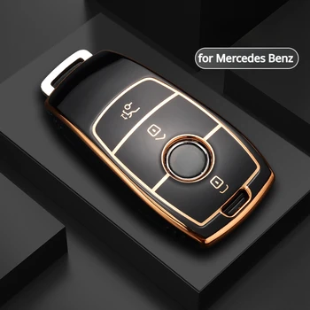 TPU Araba uzaktan anahtar kapağı kılıfı Kabuk Fob Mercedes Benz 2017 için E Sınıfı W213 E200 E260 E300 E320 2018 S Sınıfı GLS GLA Aksesuarları