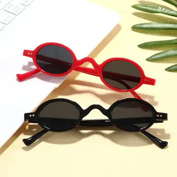Vintage Hip Hop tonları UV400 yuvarlak güneş gözlüğü küçük çerçeve güneş gözlüğü Oval güneş gözlüğü