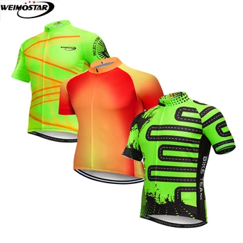 Weimostar 2019 PRO Takım bisiklet jarse bluz bisiklet gömlek MTB Ropa Ciclismo Dış giyim erkekler yaz bisiklet Maillot giyim Yeşil