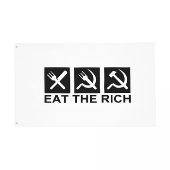 Yemek Zengin Logo Bayrağı Canlı Renk Afiş Rusya Komünist Yoldaşlar Marksizm Hip hop Polyester Ev Odası Yurt Duvar Dekor