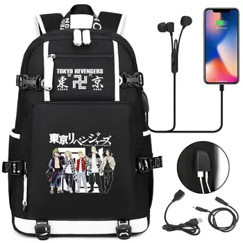 Yeni Anime Tokyo Revengers Sırt Çantaları okul çantası Bookbag Erkek Kız Seyahat Sırt Çantası USB Laptop omuz çantaları