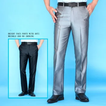 Yeni Iş günlük giysi Pantolon Erkekler Katı Yüksek Bel Düz Ofis Resmi Pantolon Erkek Klasik Tarzı Takım Elbise Uzun Pantolon A267