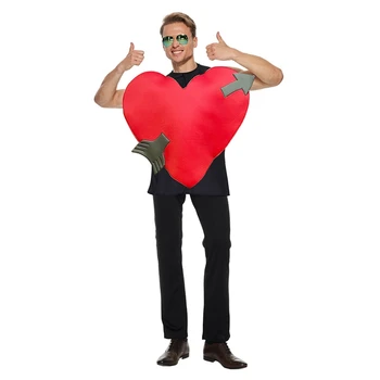 Yeni Komik Yetişkin Kırmızı Aşk Kalp Kostüm Unisex Cupid Ok Cosplay Kıyafet Cadılar Bayramı Karnaval Parti Sevgililer Günü Giyinmek
