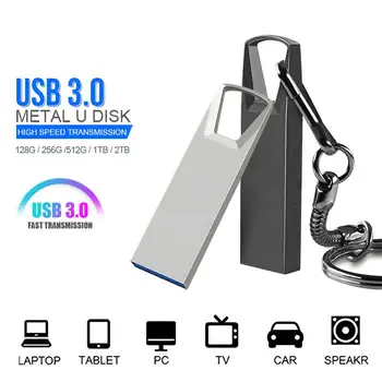 Yeni Mini Metal USB flash sürücü 2TB USB bellek çubuğu 1TB Yüksek Hızlı Pendrive U Disk Su Geçirmez 128GB Flash Disk Dizüstü PC TV İçin