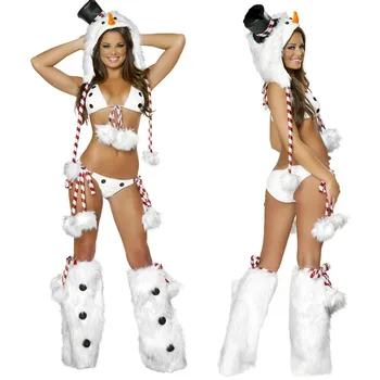 Yeni Seksi Kar Beyaz penguen kıyafet Yetişkin Kadın Cadılar Bayramı Kostümleri almak Noel giysileri üniforma kardan adam yüklü stüdyo filmi