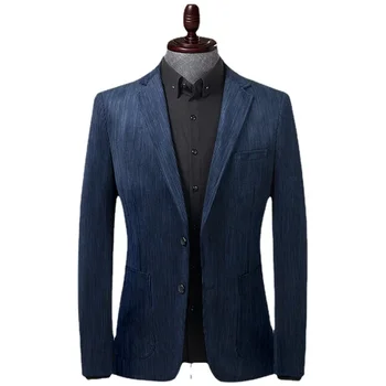 Yeni Varış Sonbahar erkek günlük giysi Kırışıklık Dayanıklı ve Olmayan Ütü Kadife Takım Elbise Erkek Blazer Ceket Boyutu M L XL 2XL 3XL 4XL